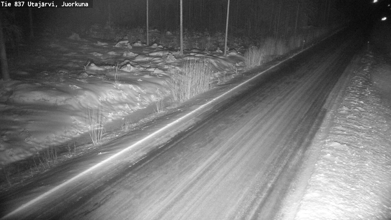 Weather Camera Image Väg 837 Utajärvi, Juorkuna, Utajärvi, Pohjois-Pohjanmaa