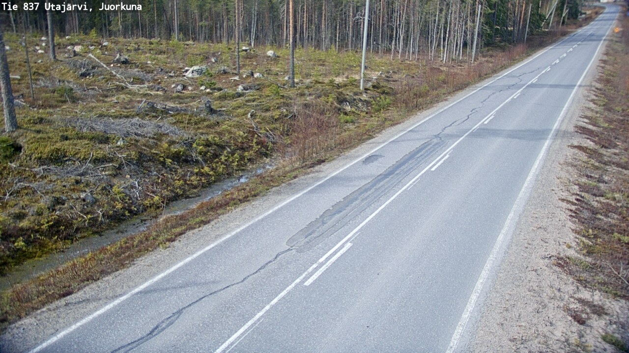Weather Camera Image Väg 837 Utajärvi, Juorkuna, Utajärvi, Pohjois-Pohjanmaa
