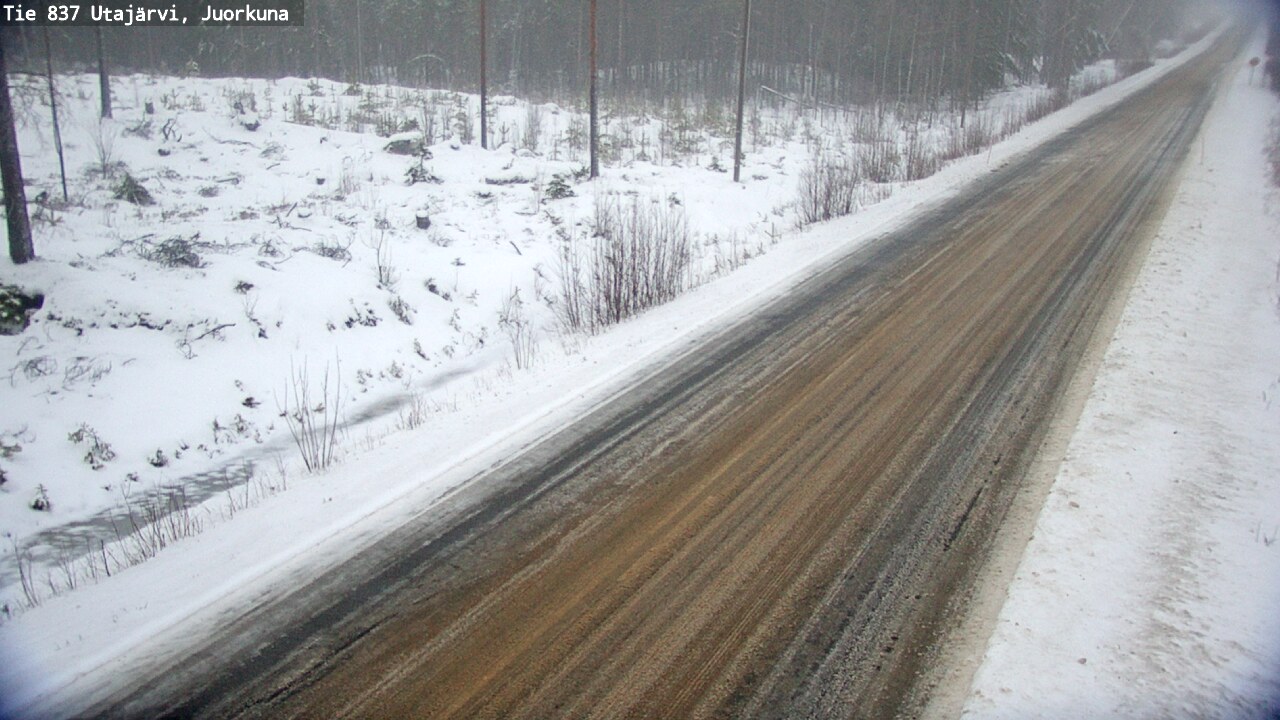 Weather Camera Image Väg 837 Utajärvi, Juorkuna, Utajärvi, Pohjois-Pohjanmaa