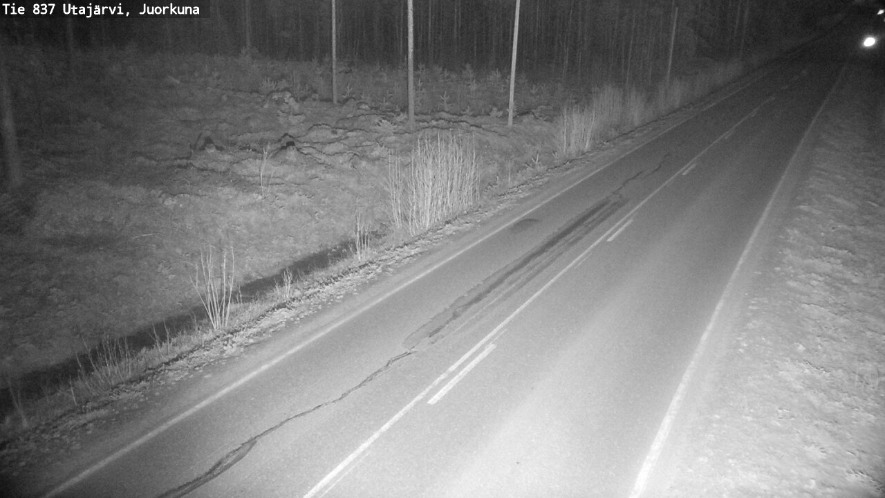 Weather Camera Image Väg 837 Utajärvi, Juorkuna, Utajärvi, Pohjois-Pohjanmaa