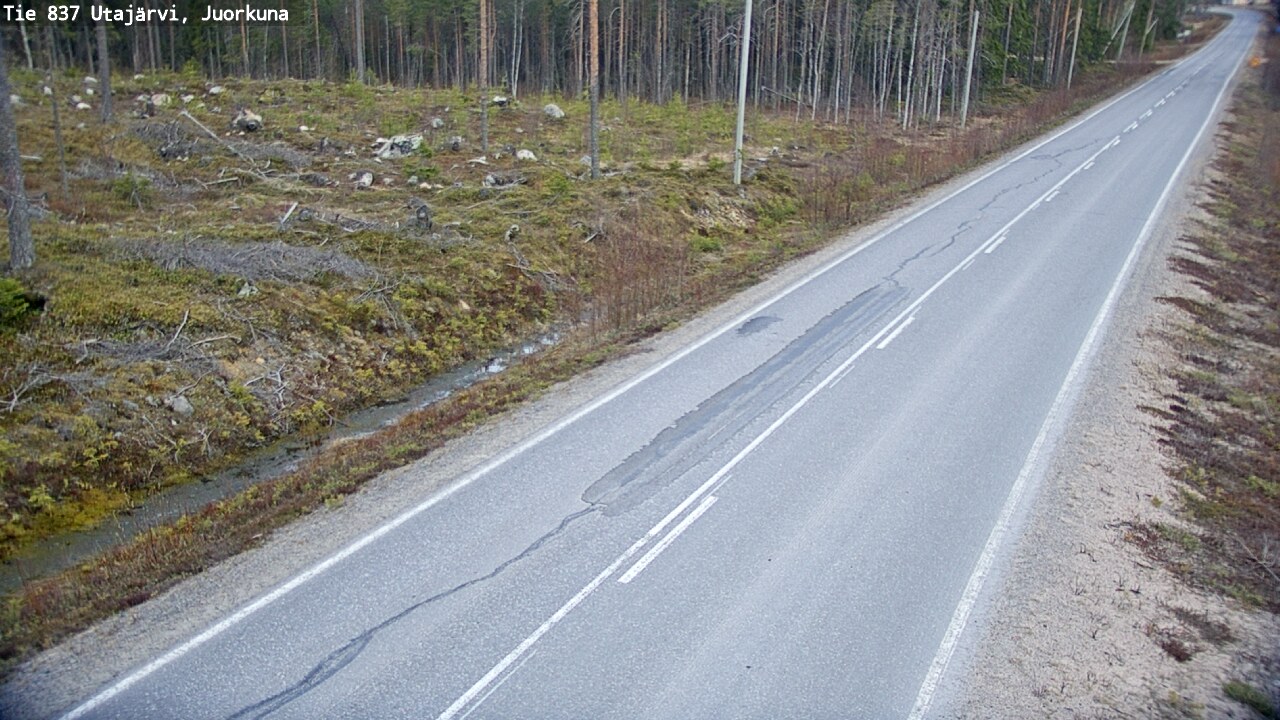 Weather Camera Image Road 837 Utajärvi, Juorkuna, Utajärvi, Pohjois-Pohjanmaa