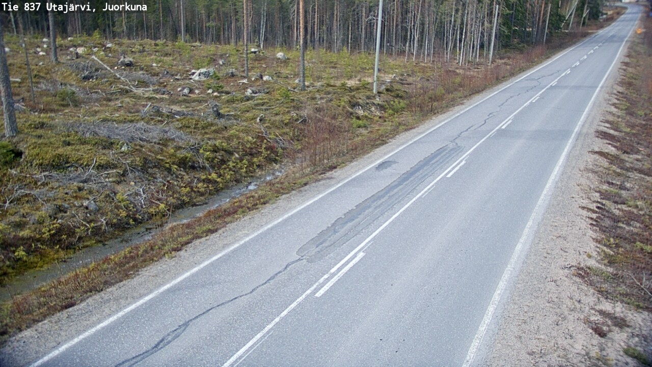 Weather Camera Image Väg 837 Utajärvi, Juorkuna, Utajärvi, Pohjois-Pohjanmaa
