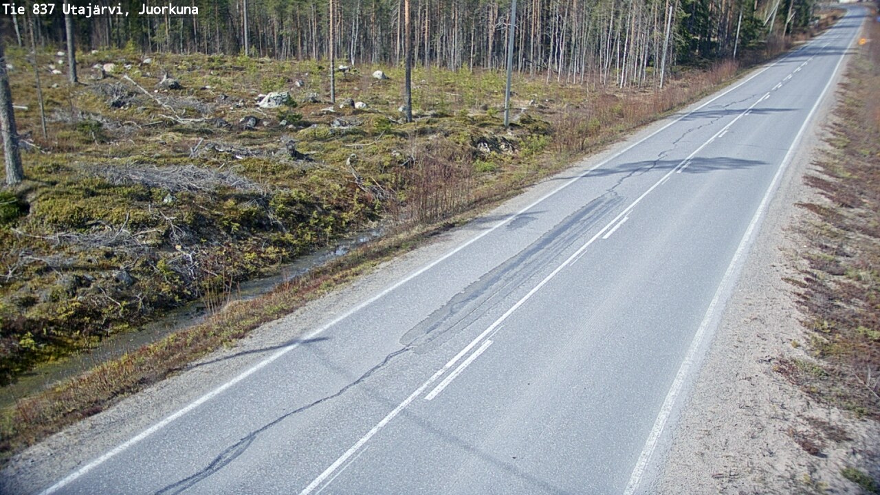 Weather Camera Image Väg 837 Utajärvi, Juorkuna, Utajärvi, Pohjois-Pohjanmaa