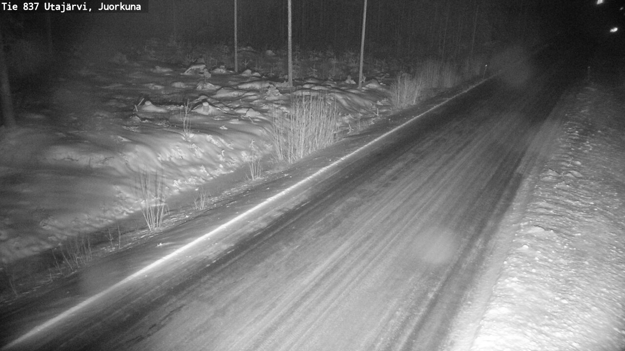 Weather Camera Image Väg 837 Utajärvi, Juorkuna, Utajärvi, Pohjois-Pohjanmaa