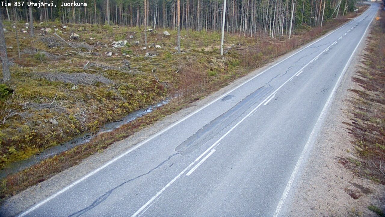 Weather Camera Image Väg 837 Utajärvi, Juorkuna, Utajärvi, Pohjois-Pohjanmaa