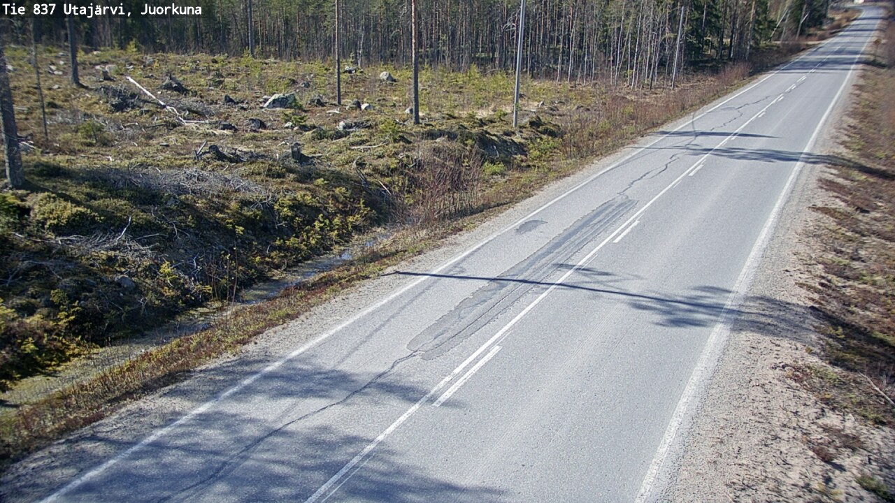 Weather Camera Image Väg 837 Utajärvi, Juorkuna, Utajärvi, Pohjois-Pohjanmaa