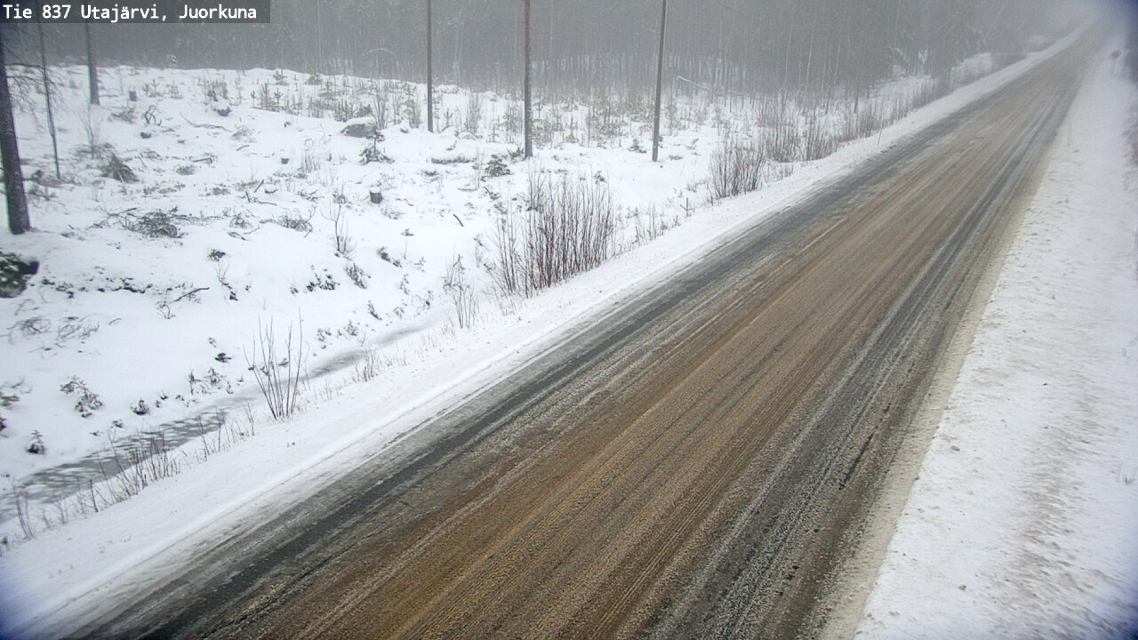 Weather Camera Image Väg 837 Utajärvi, Juorkuna, Utajärvi, Pohjois-Pohjanmaa