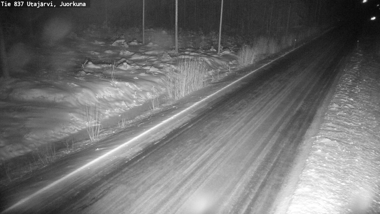Weather Camera Image Väg 837 Utajärvi, Juorkuna, Utajärvi, Pohjois-Pohjanmaa