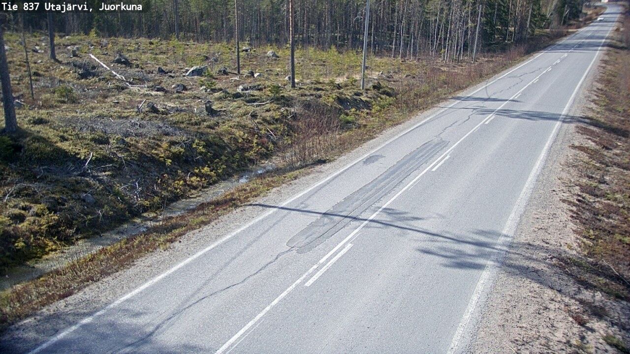 Weather Camera Image Väg 837 Utajärvi, Juorkuna, Utajärvi, Pohjois-Pohjanmaa