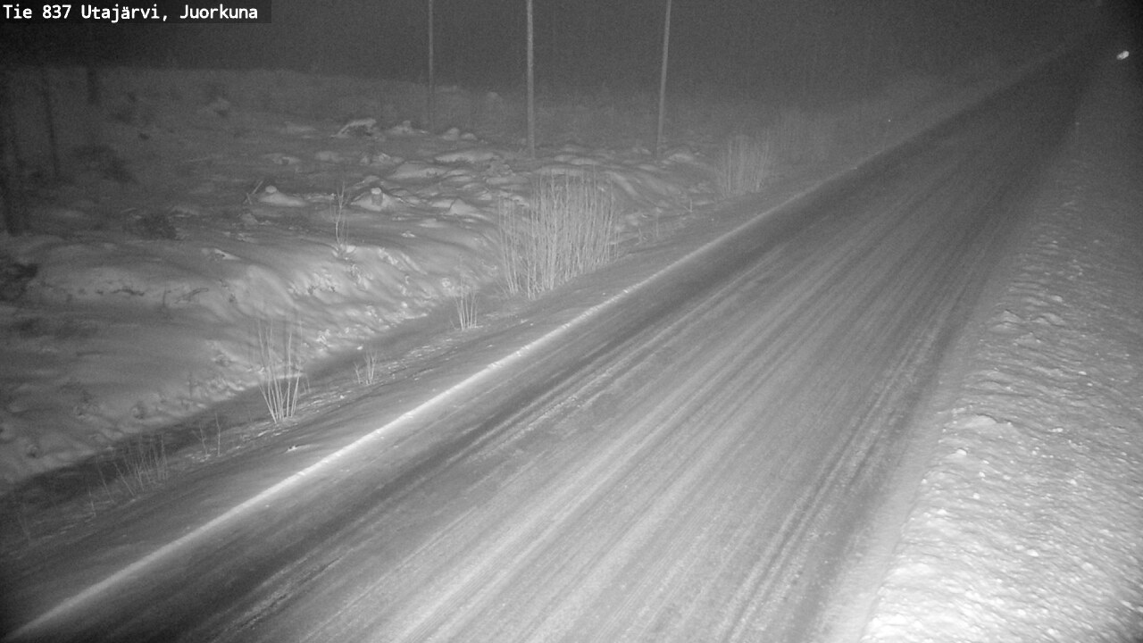 Weather Camera Image Väg 837 Utajärvi, Juorkuna, Utajärvi, Pohjois-Pohjanmaa