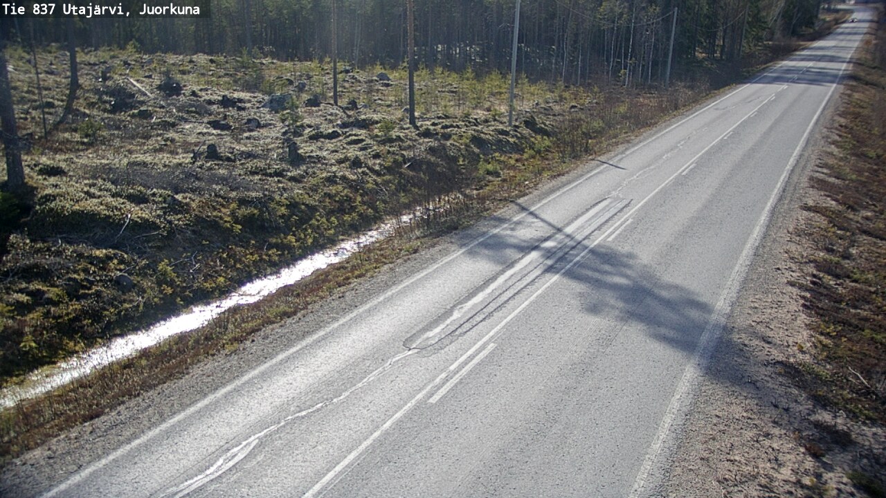 Weather Camera Image Väg 837 Utajärvi, Juorkuna, Utajärvi, Pohjois-Pohjanmaa