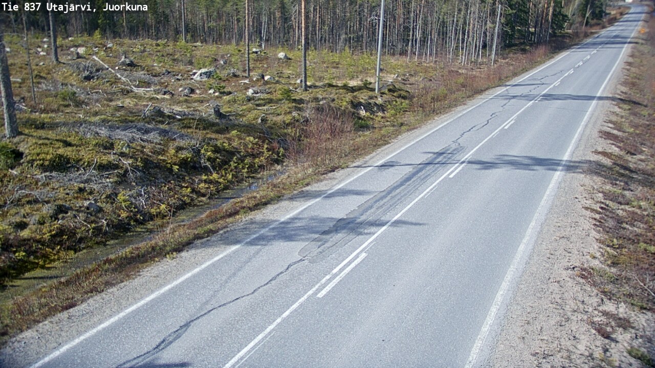 Weather Camera Image Väg 837 Utajärvi, Juorkuna, Utajärvi, Pohjois-Pohjanmaa