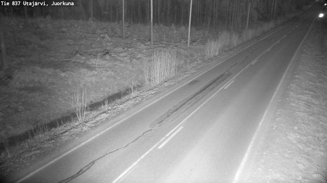 Weather Camera Image Väg 837 Utajärvi, Juorkuna, Utajärvi, Pohjois-Pohjanmaa