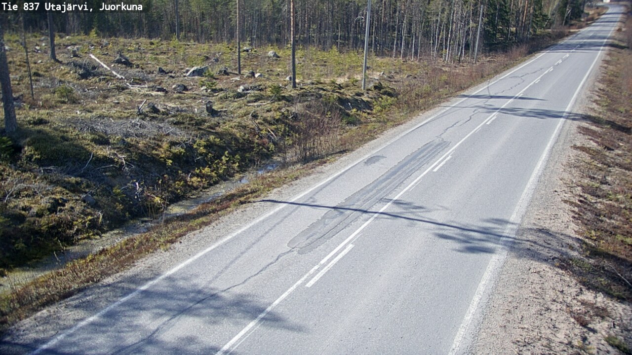 Weather Camera Image Väg 837 Utajärvi, Juorkuna, Utajärvi, Pohjois-Pohjanmaa