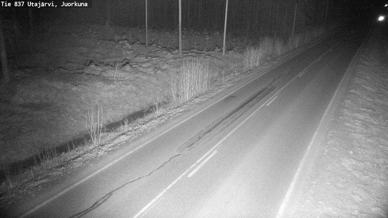 Weather Camera Image Väg 837 Utajärvi, Juorkuna, Utajärvi, Pohjois-Pohjanmaa