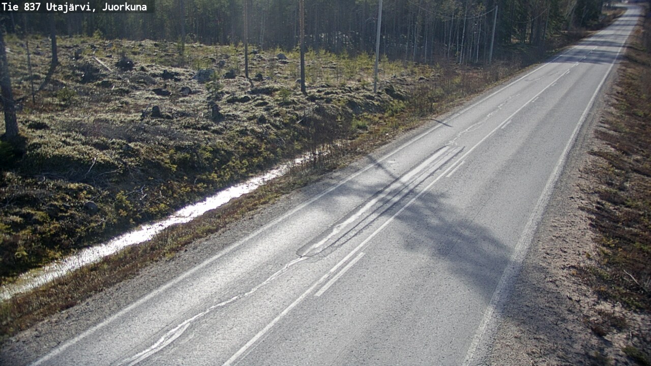 Weather Camera Image Väg 837 Utajärvi, Juorkuna, Utajärvi, Pohjois-Pohjanmaa