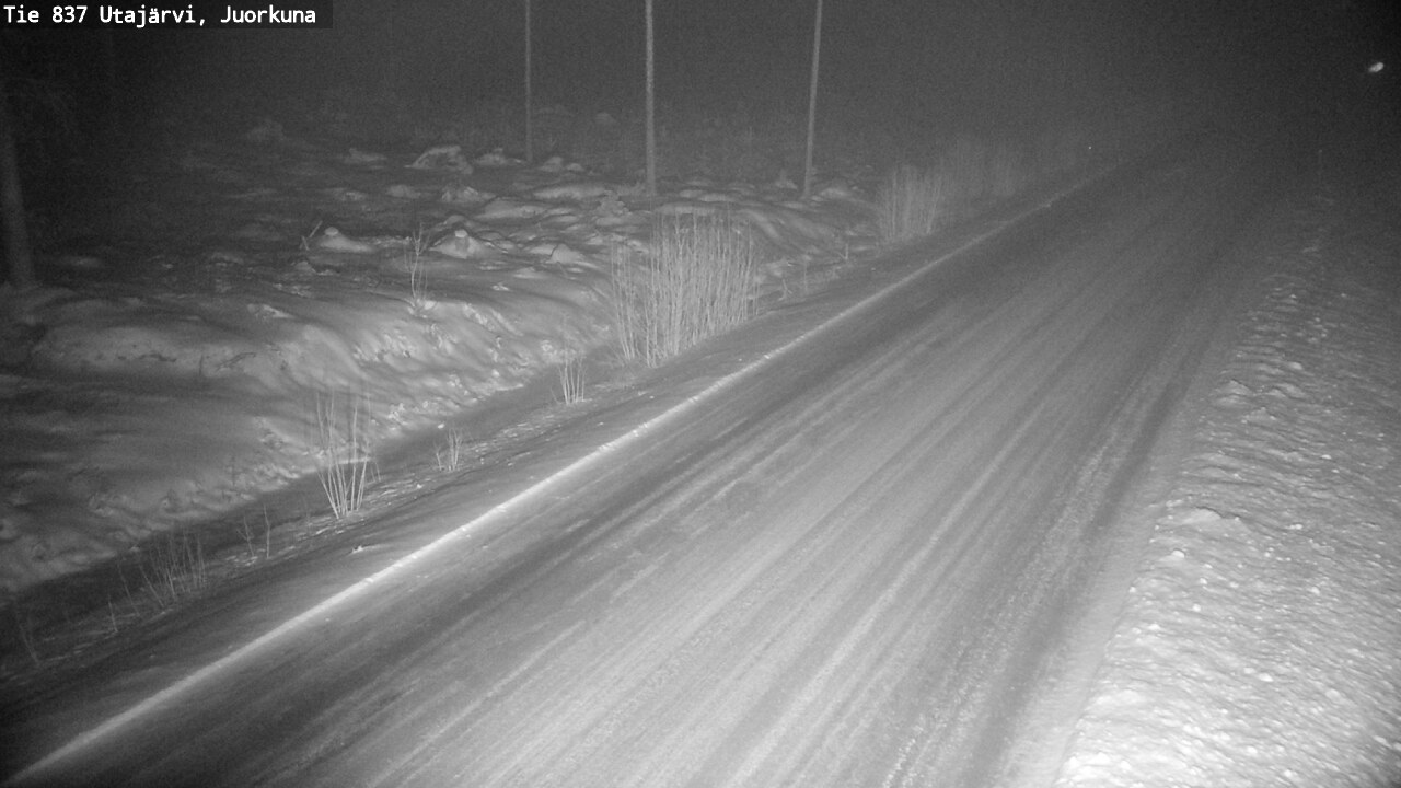 Weather Camera Image Väg 837 Utajärvi, Juorkuna, Utajärvi, Pohjois-Pohjanmaa