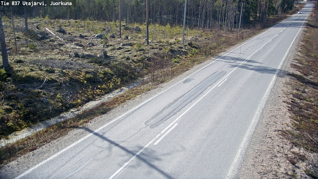Weather Camera Image Väg 837 Utajärvi, Juorkuna, Utajärvi, Pohjois-Pohjanmaa