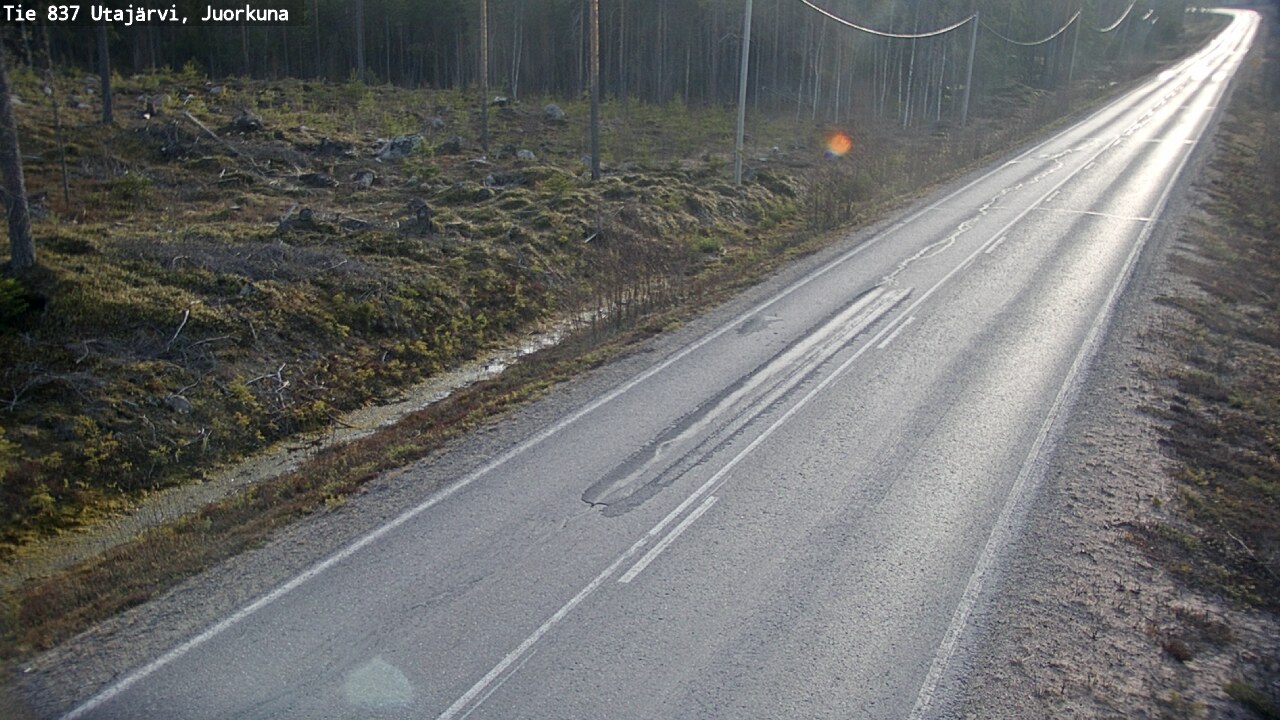Weather Camera Image Väg 837 Utajärvi, Juorkuna, Utajärvi, Pohjois-Pohjanmaa