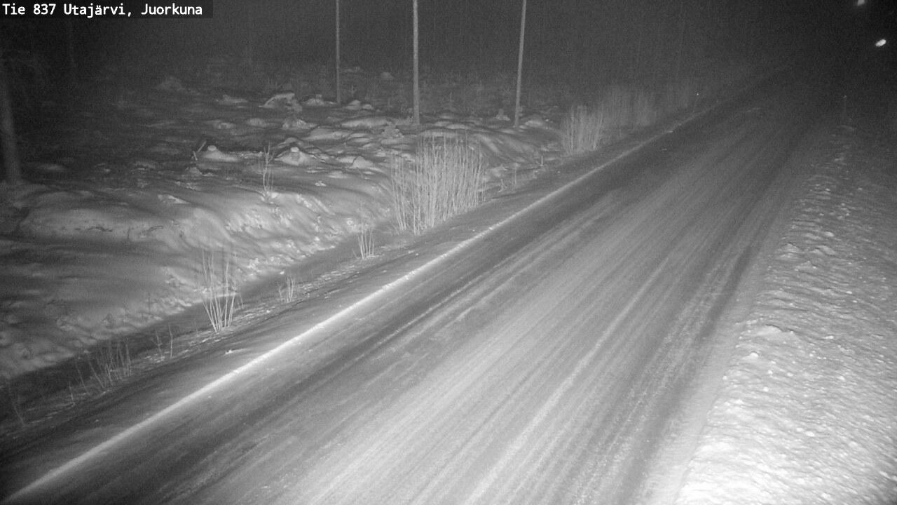 Weather Camera Image Väg 837 Utajärvi, Juorkuna, Utajärvi, Pohjois-Pohjanmaa