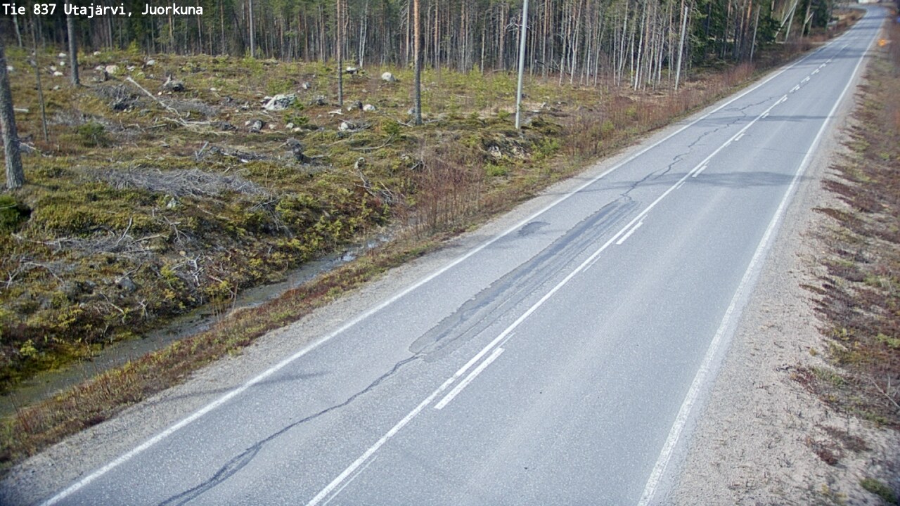 Weather Camera Image Väg 837 Utajärvi, Juorkuna, Utajärvi, Pohjois-Pohjanmaa