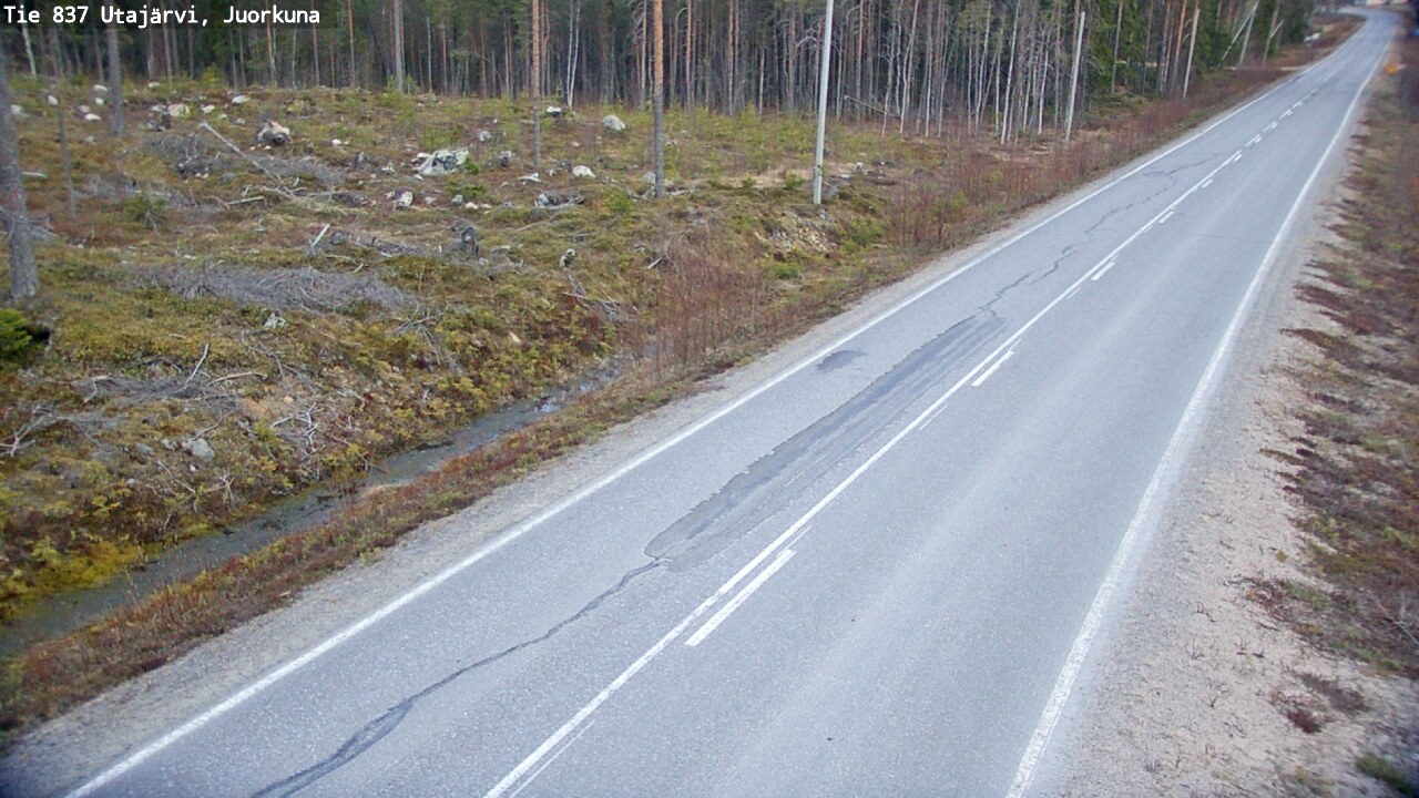 Weather Camera Image Road 837 Utajärvi, Juorkuna, Utajärvi, Pohjois-Pohjanmaa