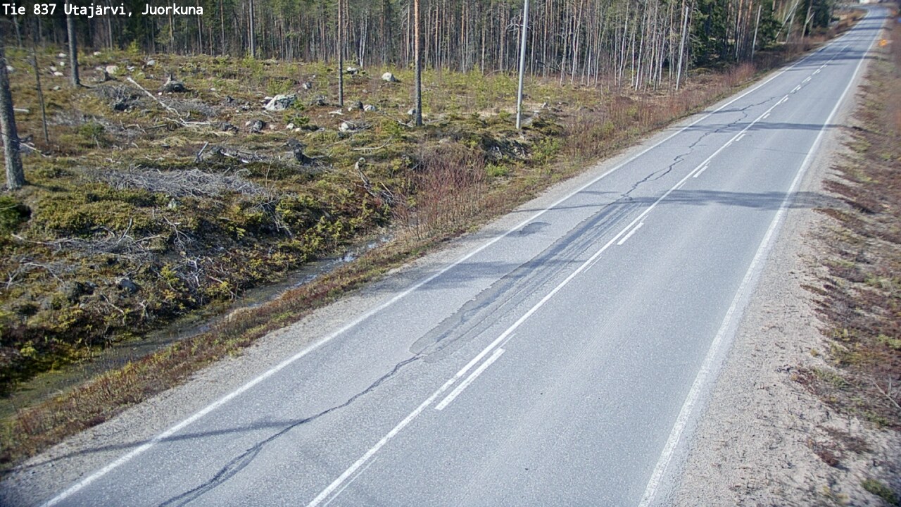 Weather Camera Image Väg 837 Utajärvi, Juorkuna, Utajärvi, Pohjois-Pohjanmaa