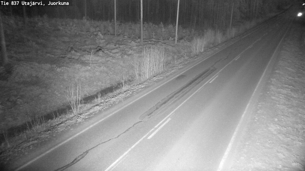 Weather Camera Image Väg 837 Utajärvi, Juorkuna, Utajärvi, Pohjois-Pohjanmaa