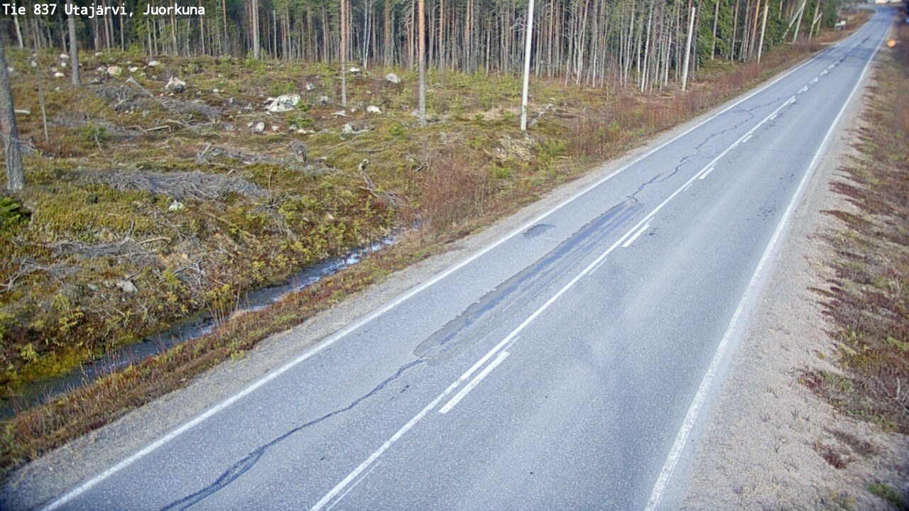 Weather Camera Image Väg 837 Utajärvi, Juorkuna, Utajärvi, Pohjois-Pohjanmaa