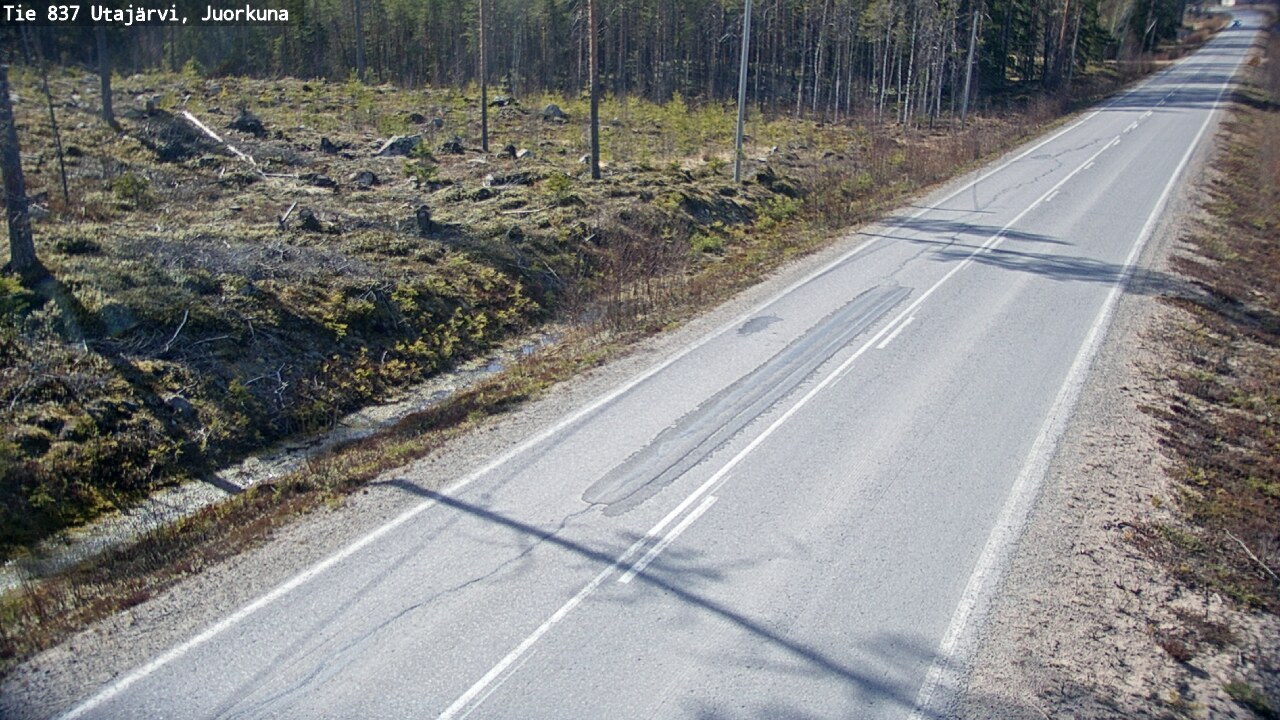 Weather Camera Image Väg 837 Utajärvi, Juorkuna, Utajärvi, Pohjois-Pohjanmaa