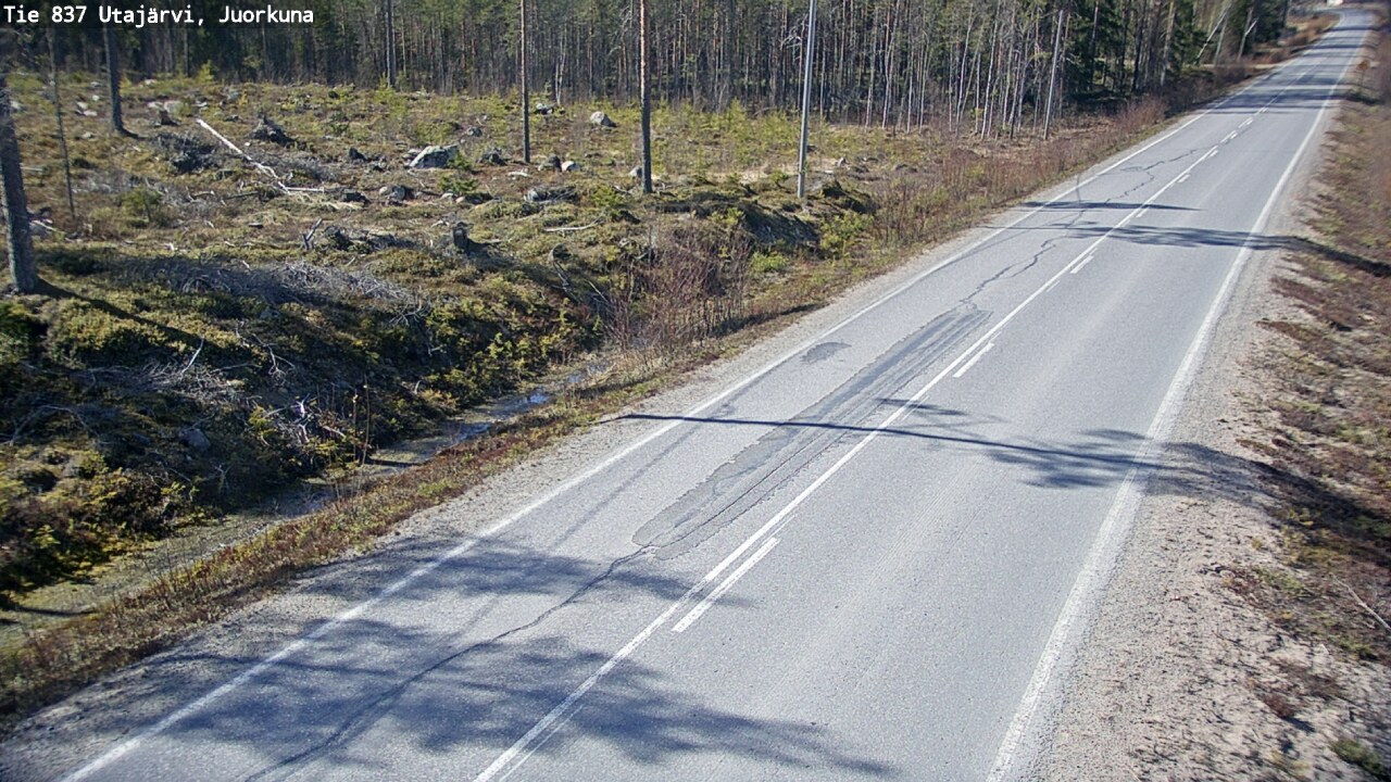 Weather Camera Image Väg 837 Utajärvi, Juorkuna, Utajärvi, Pohjois-Pohjanmaa