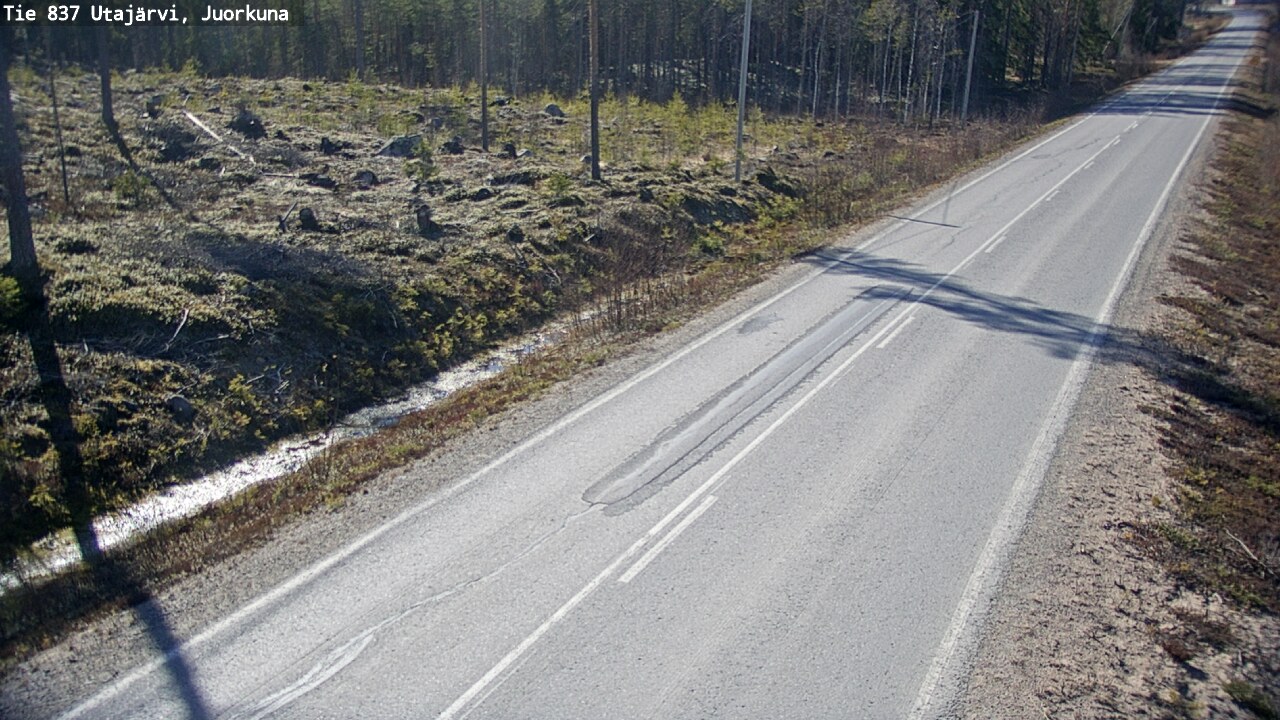 Weather Camera Image Väg 837 Utajärvi, Juorkuna, Utajärvi, Pohjois-Pohjanmaa