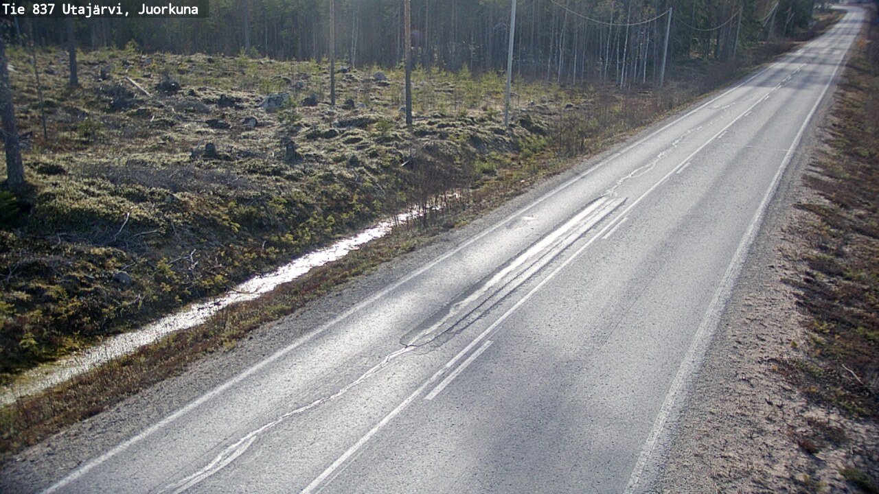 Weather Camera Image Väg 837 Utajärvi, Juorkuna, Utajärvi, Pohjois-Pohjanmaa