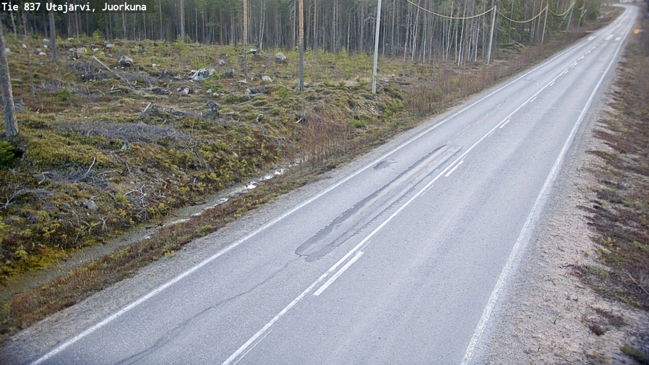 Weather Camera Image Väg 837 Utajärvi, Juorkuna, Utajärvi, Pohjois-Pohjanmaa