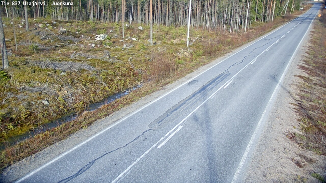 Weather Camera Image Väg 837 Utajärvi, Juorkuna, Utajärvi, Pohjois-Pohjanmaa