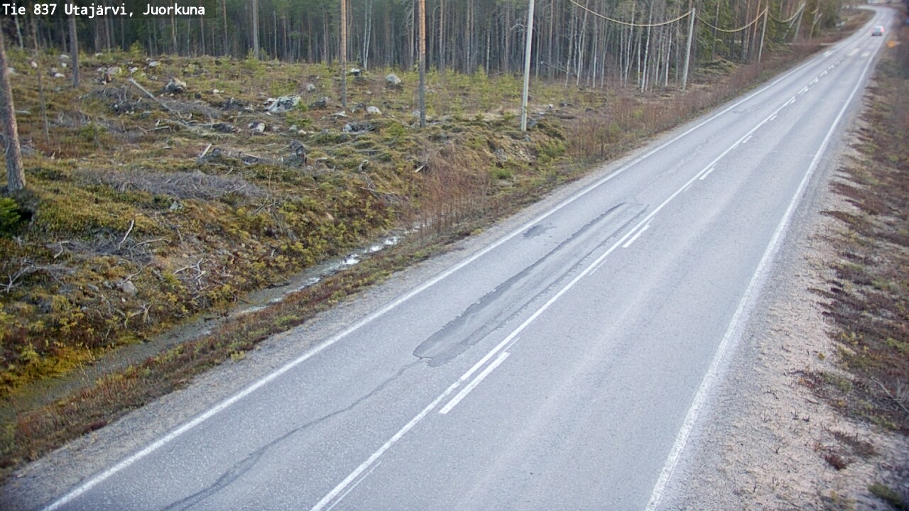Weather Camera Image Väg 837 Utajärvi, Juorkuna, Utajärvi, Pohjois-Pohjanmaa