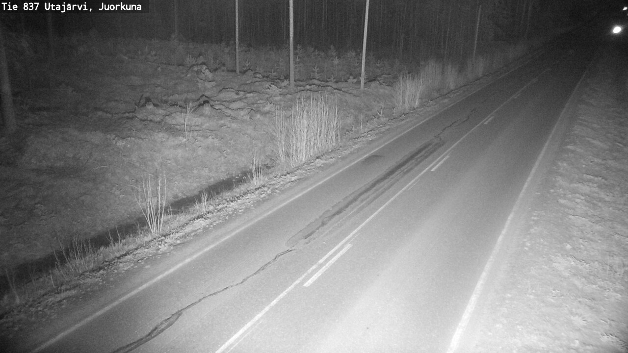 Weather Camera Image Väg 837 Utajärvi, Juorkuna, Utajärvi, Pohjois-Pohjanmaa