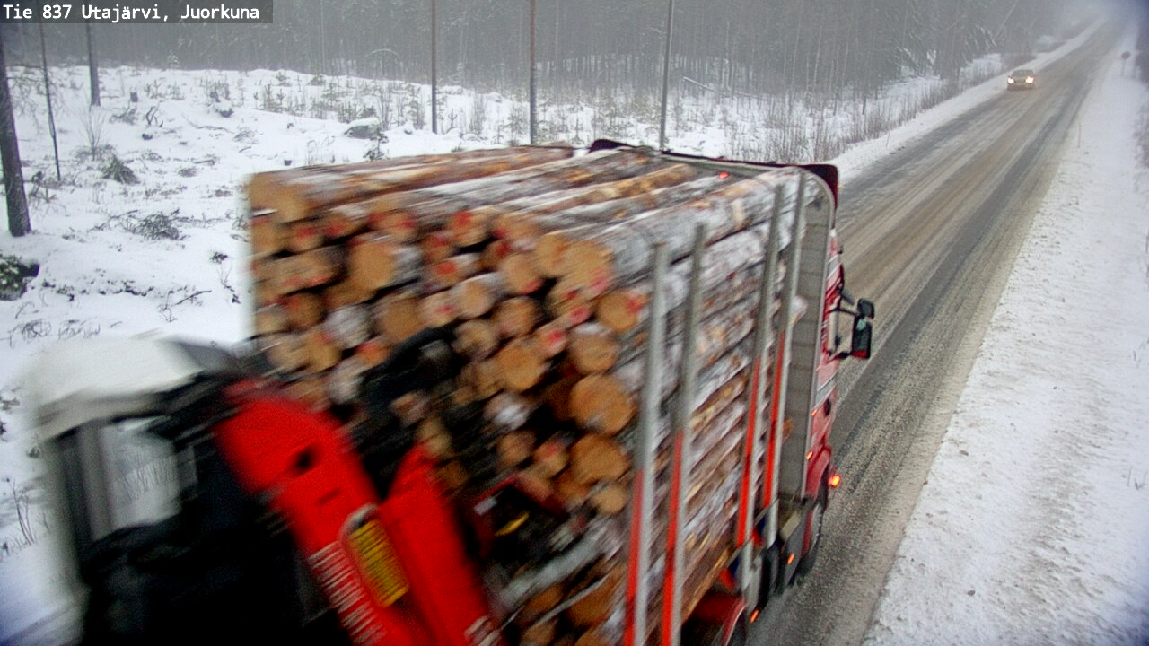 Weather Camera Image Väg 837 Utajärvi, Juorkuna, Utajärvi, Pohjois-Pohjanmaa