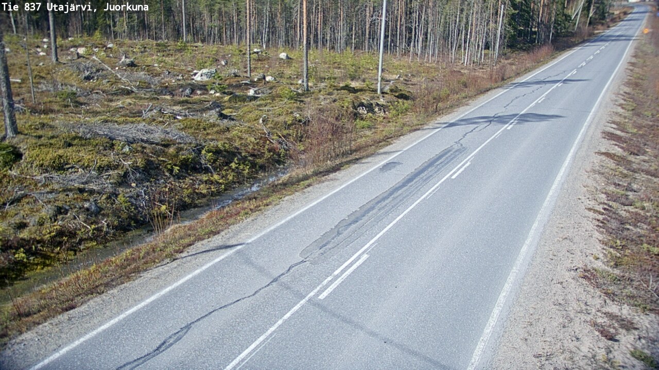Weather Camera Image Väg 837 Utajärvi, Juorkuna, Utajärvi, Pohjois-Pohjanmaa