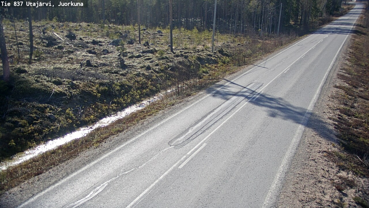 Weather Camera Image Väg 837 Utajärvi, Juorkuna, Utajärvi, Pohjois-Pohjanmaa