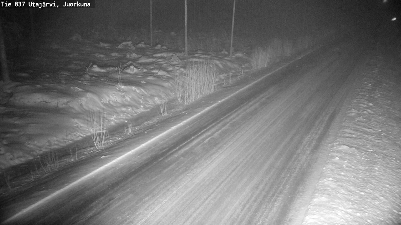 Weather Camera Image Väg 837 Utajärvi, Juorkuna, Utajärvi, Pohjois-Pohjanmaa