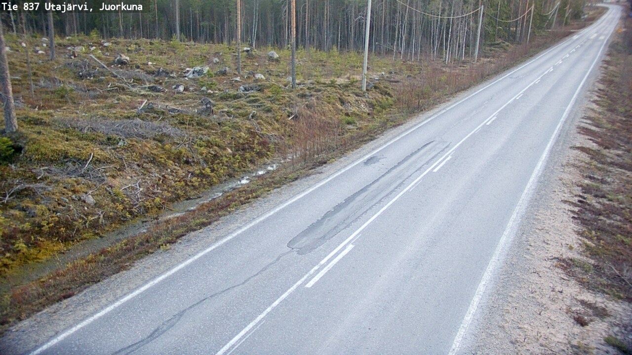 Weather Camera Image Väg 837 Utajärvi, Juorkuna, Utajärvi, Pohjois-Pohjanmaa