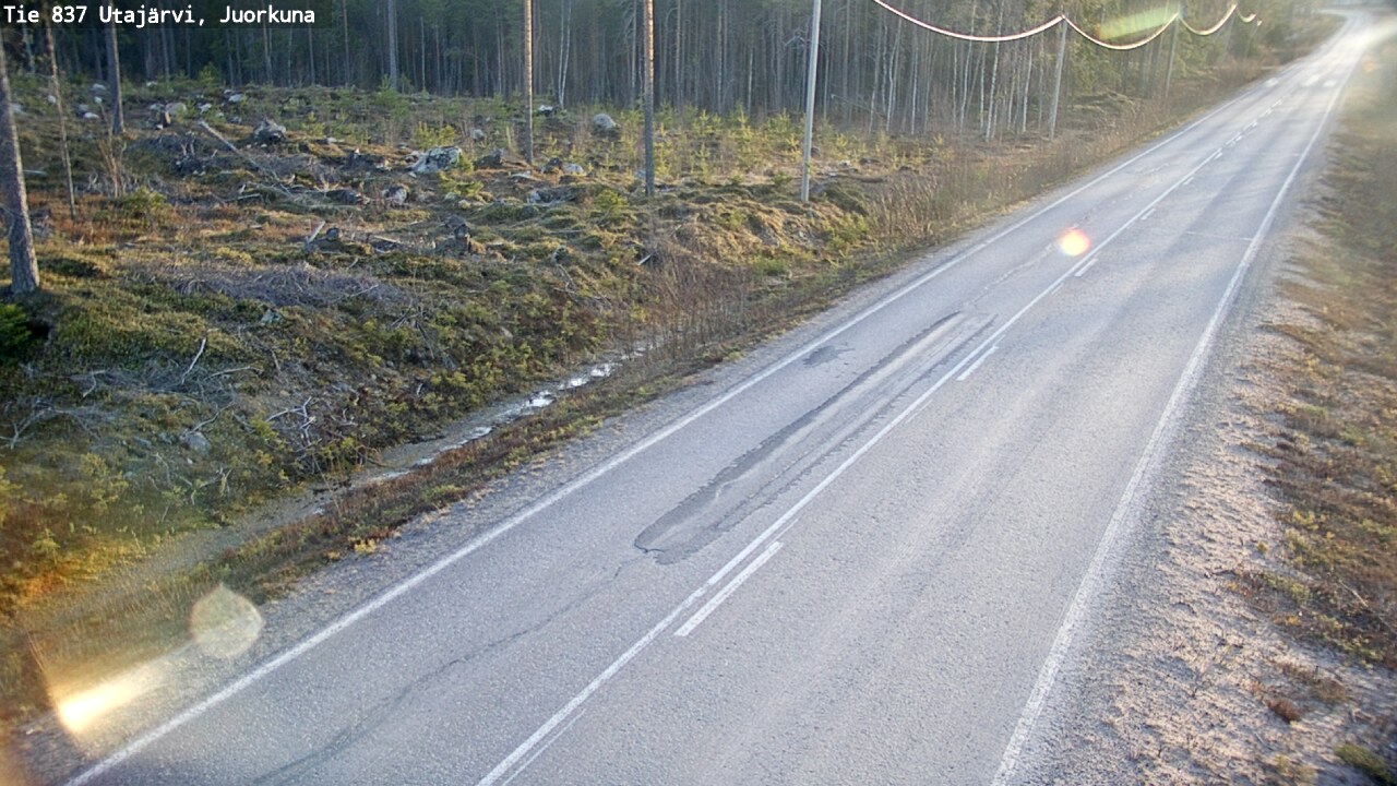 Weather Camera Image Väg 837 Utajärvi, Juorkuna, Utajärvi, Pohjois-Pohjanmaa