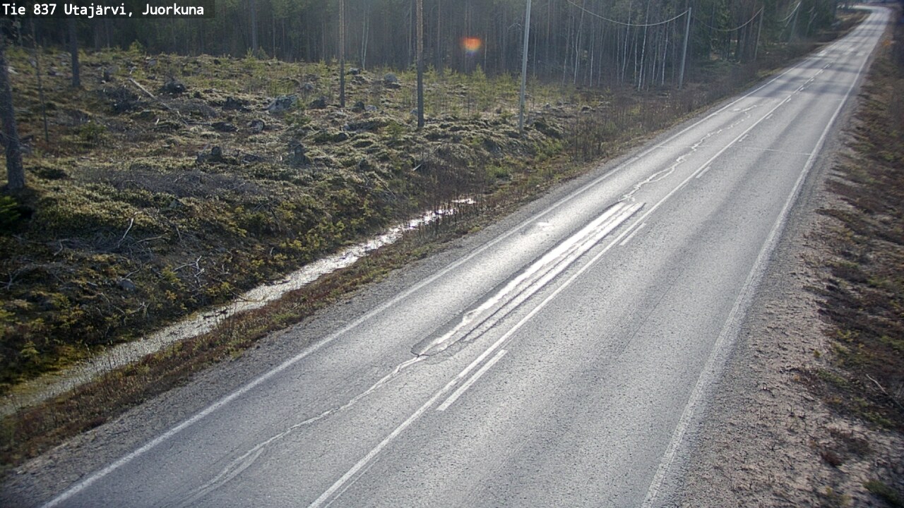 Weather Camera Image Väg 837 Utajärvi, Juorkuna, Utajärvi, Pohjois-Pohjanmaa