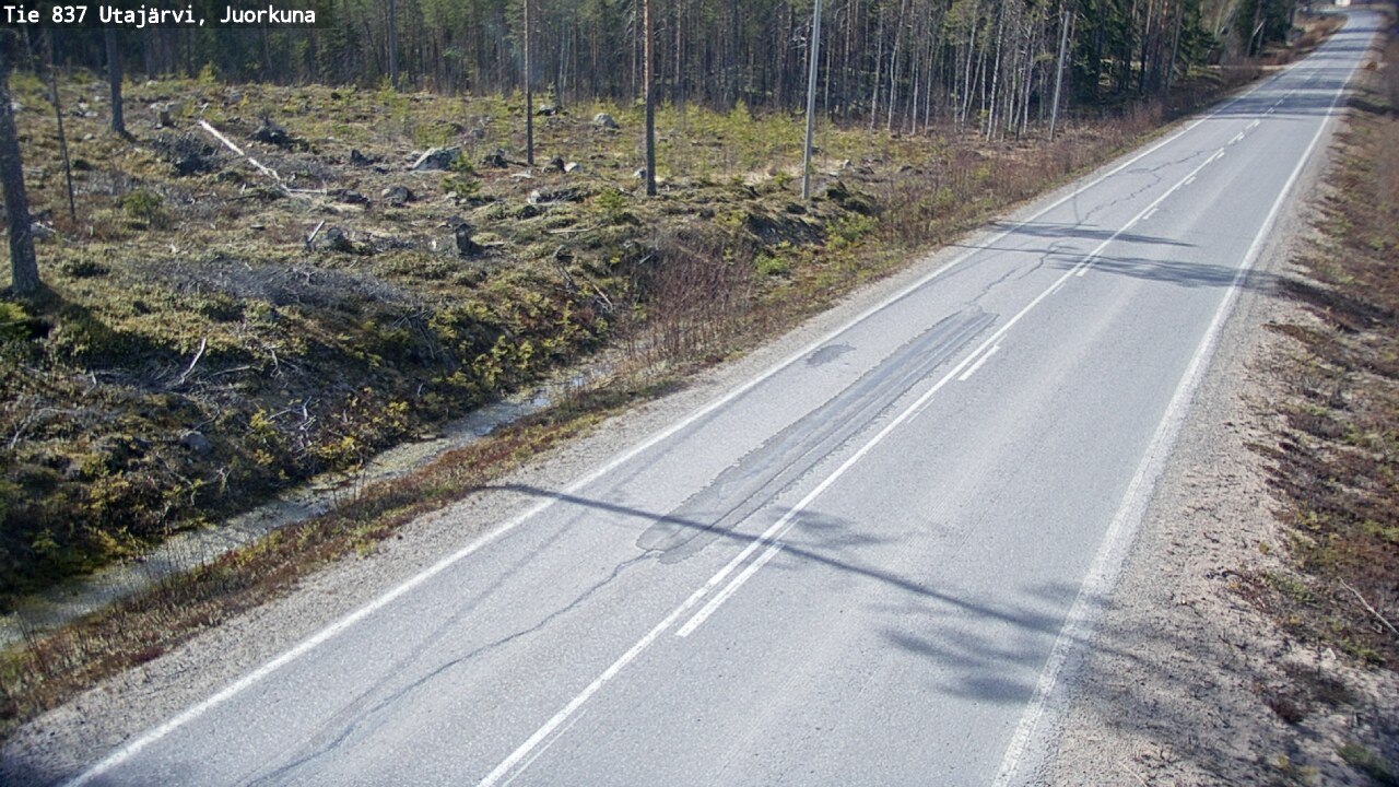 Weather Camera Image Väg 837 Utajärvi, Juorkuna, Utajärvi, Pohjois-Pohjanmaa