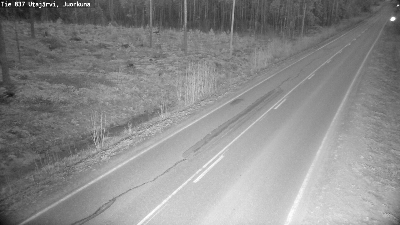 Weather Camera Image Väg 837 Utajärvi, Juorkuna, Utajärvi, Pohjois-Pohjanmaa