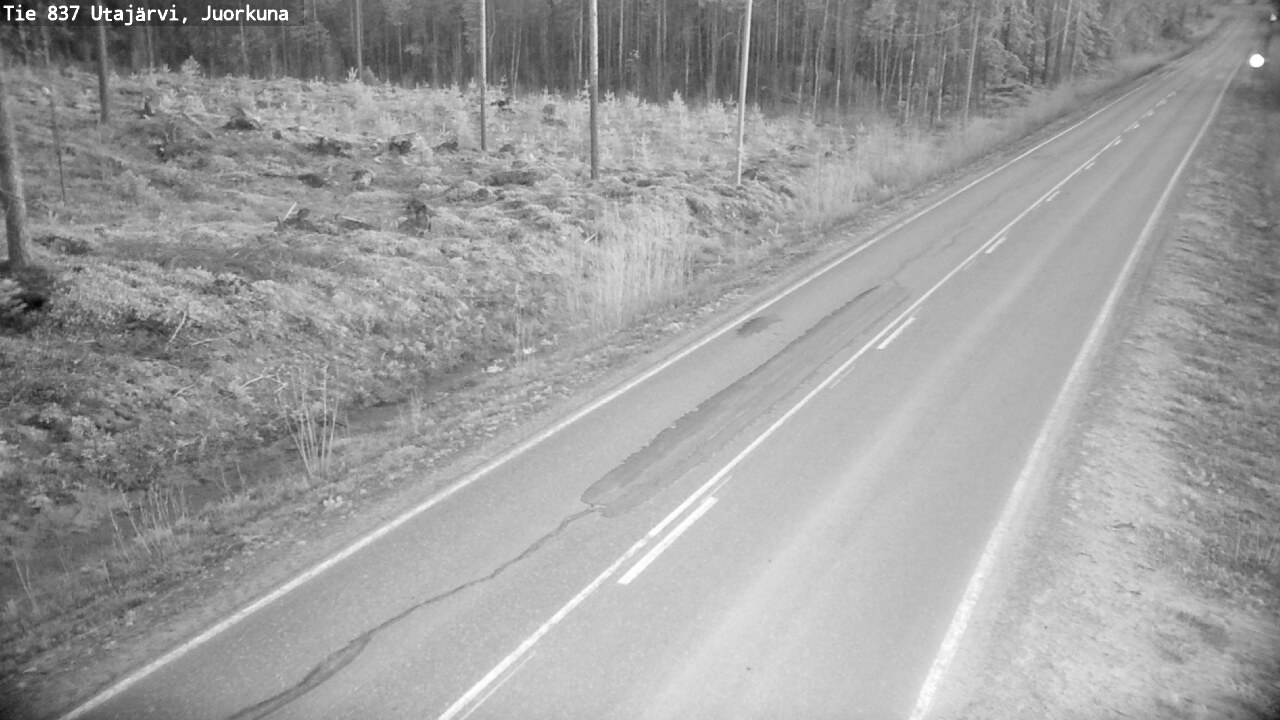 Weather Camera Image Väg 837 Utajärvi, Juorkuna, Utajärvi, Pohjois-Pohjanmaa