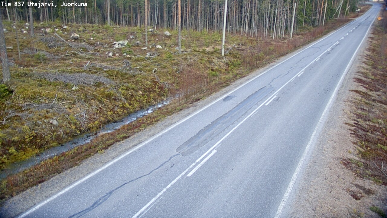 Weather Camera Image Väg 837 Utajärvi, Juorkuna, Utajärvi, Pohjois-Pohjanmaa