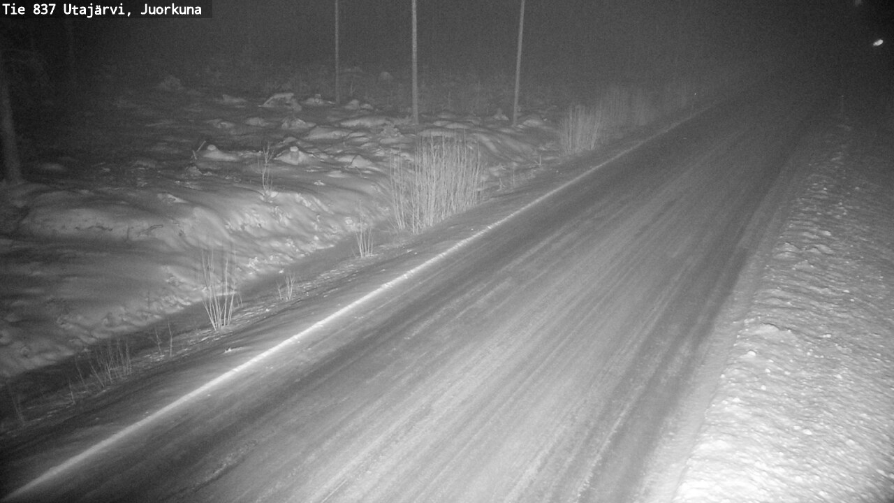 Weather Camera Image Väg 837 Utajärvi, Juorkuna, Utajärvi, Pohjois-Pohjanmaa