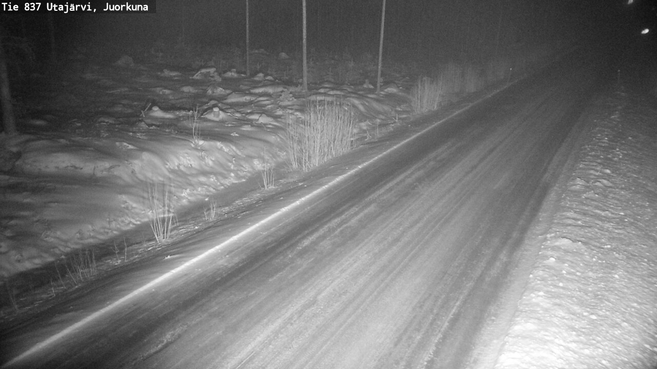 Weather Camera Image Väg 837 Utajärvi, Juorkuna, Utajärvi, Pohjois-Pohjanmaa